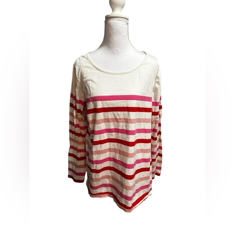 Boden Striped Cotton Long Sleeve Top size 20/22